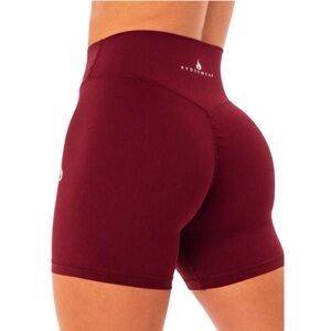 RYDERWEAR NKD INVISIBLE SCRUNCH SHORTS Burgundy Womens XS